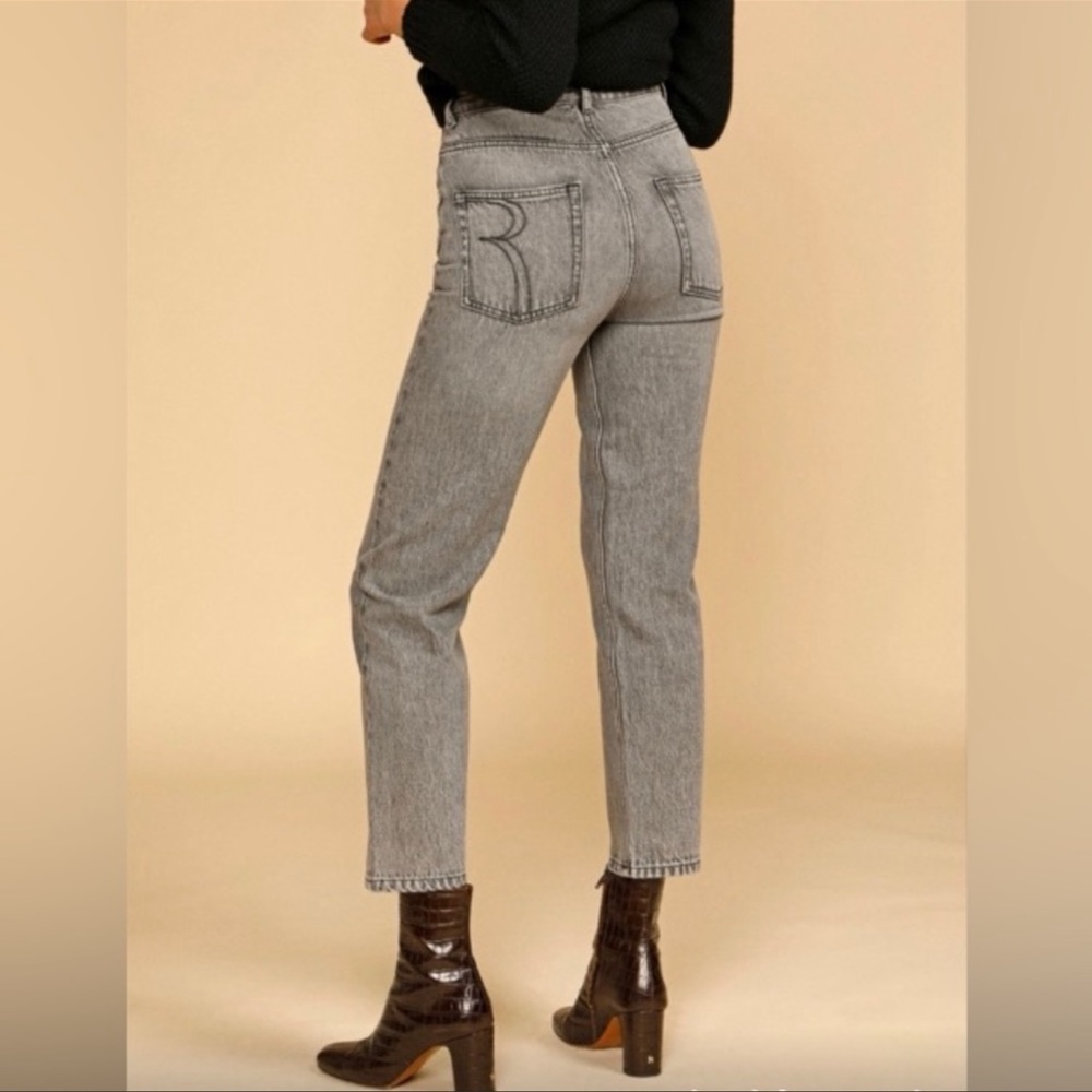 Rouje Marais Straight Leg Jeans Light Grey Wash Size 24 - Picture 1 of 12